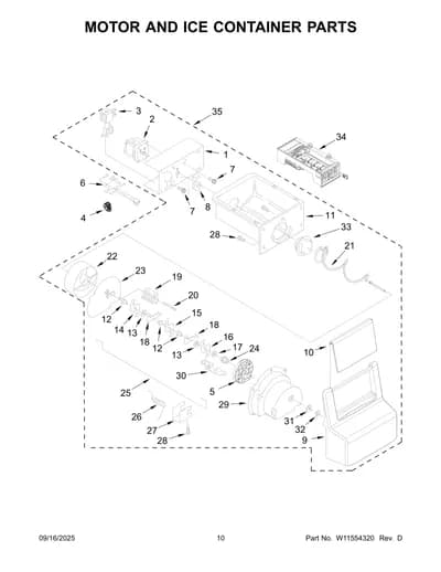 MOTOR AND ICE CONTAINER PARTS