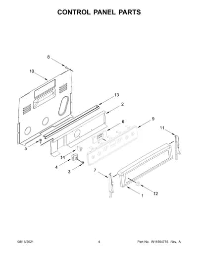 CONTROL PANEL PARTS
