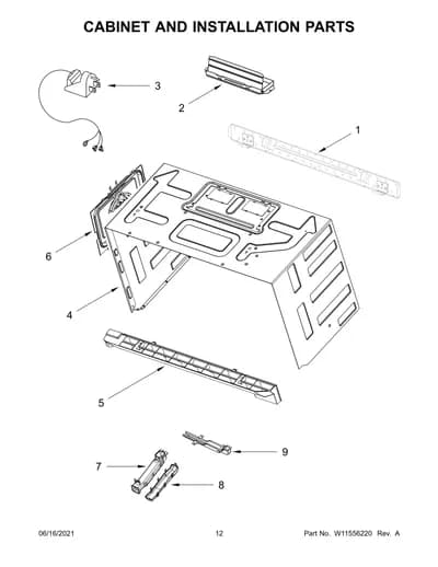 CABINET AND INSTALLATION PARTS