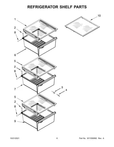 REFRIGERATOR SHELF PARTS