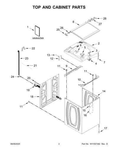 TOP AND CABINET PARTS