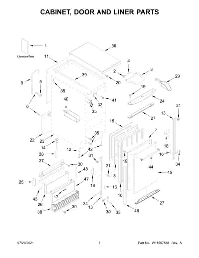 CABINET, DOOR AND LINER PARTS
