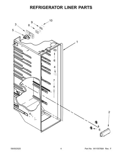 REFRIGERATOR LINER PARTS