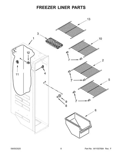 FREEZER LINER PARTS