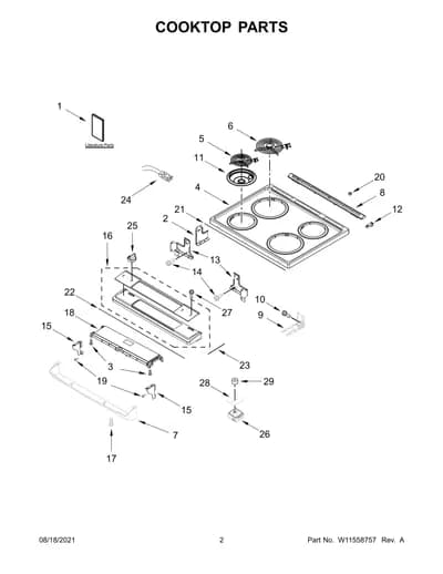 COOKTOP PARTS