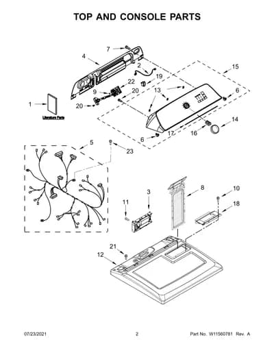 TOP AND CONSOLE PARTS