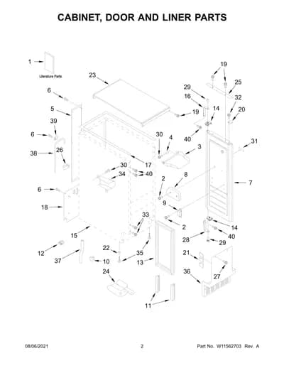 CABINET, DOOR AND LINER PARTS