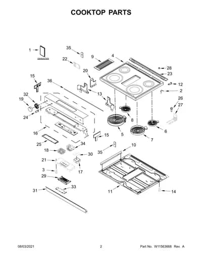 COOKTOP PARTS