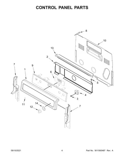 CONTROL PANEL PARTS