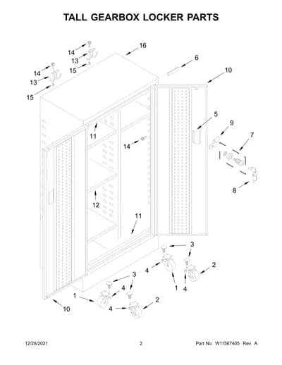 TALL GEARBOX LOCKER PARTS