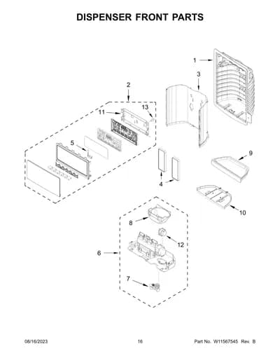DISPENSER FRONT PARTS
