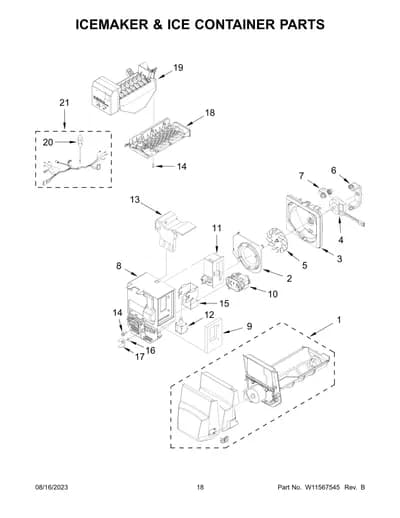 ICEMAKER & ICE CONTAINER PARTS