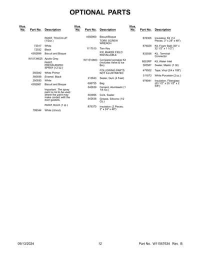 OPTIONAL PARTS