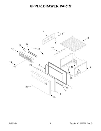 UPPER DRAWER PARTS