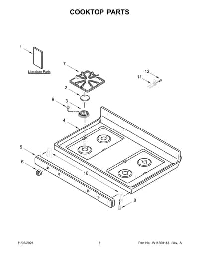 COOKTOP PARTS