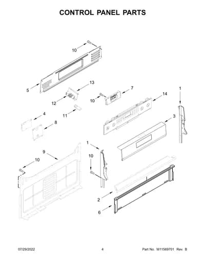 CONTROL PANEL PARTS