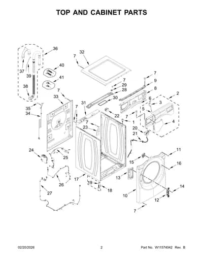 TOP AND CABINET PARTS