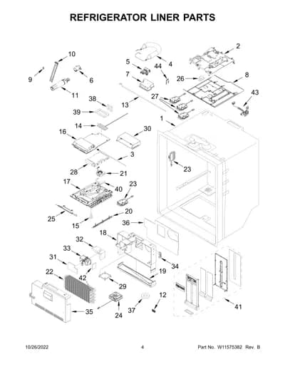 REFRIGERATOR LINER PARTS