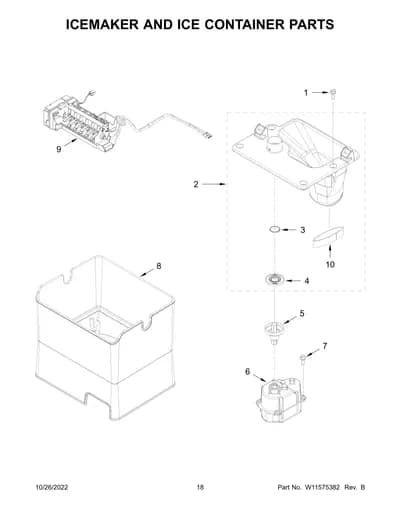 ICEMAKER AND ICE CONTAINER PARTS