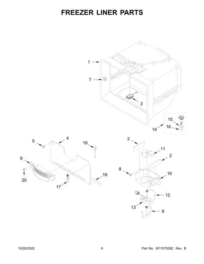 FREEZER LINER PARTS