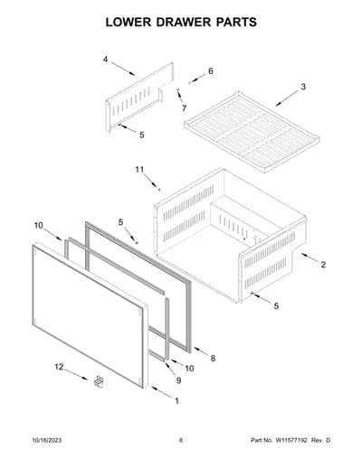 LOWER DRAWER PARTS