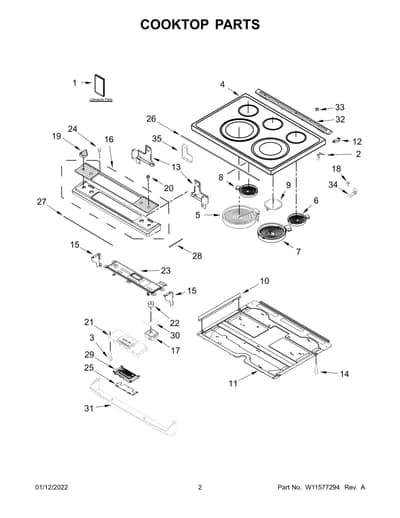 COOKTOP PARTS