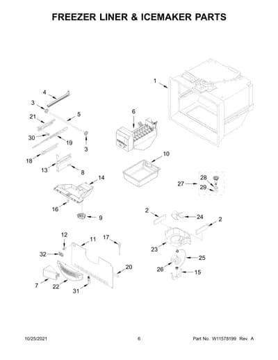 FREEZER LINER & ICEMAKER PARTS
