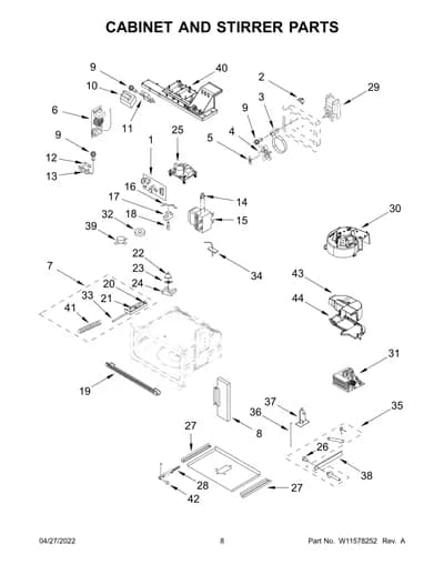CABINET AND STIRRER PARTS