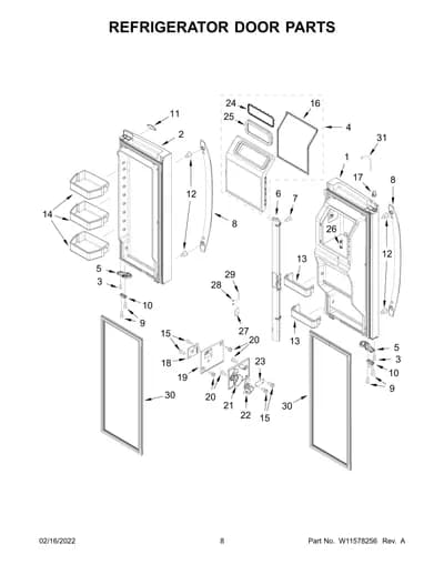 REFRIGERATOR DOOR PARTS