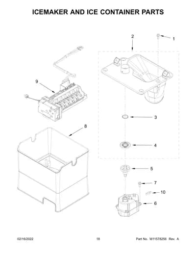ICEMAKER AND ICE CONTAINER PARTS