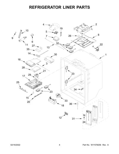 REFRIGERATOR LINER PARTS