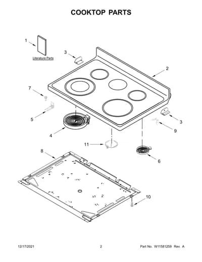 COOKTOP PARTS
