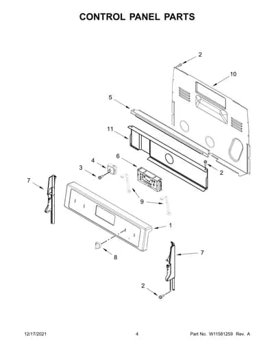 CONTROL PANEL PARTS