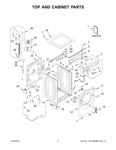 TOP AND CABINET PARTS