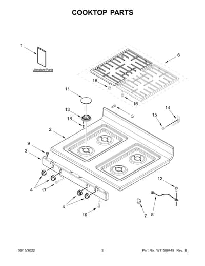 COOKTOP PARTS