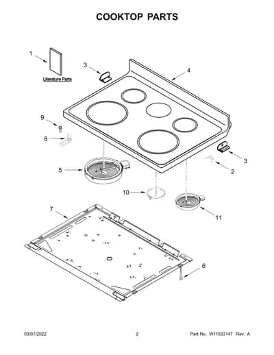 COOKTOP PARTS