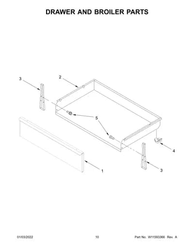 DRAWER AND BROILER PARTS