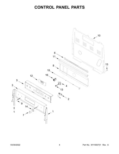 CONTROL PANEL PARTS