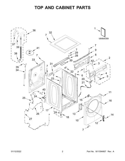 TOP AND CABINET PARTS