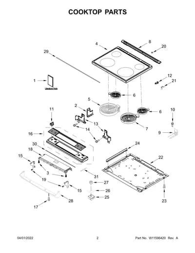 COOKTOP PARTS