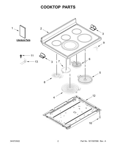 COOKTOP PARTS