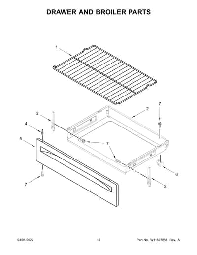 DRAWER AND BROILER PARTS