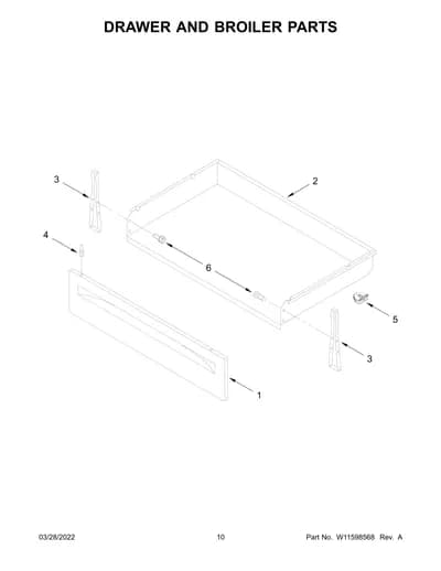 DRAWER AND BROILER PARTS