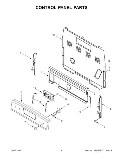 CONTROL PANEL PARTS