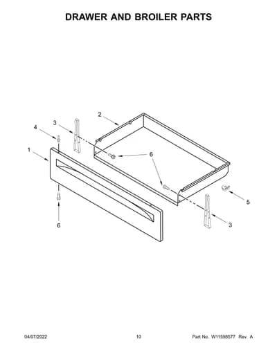 DRAWER AND BROILER PARTS