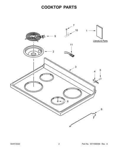 COOKTOP PARTS