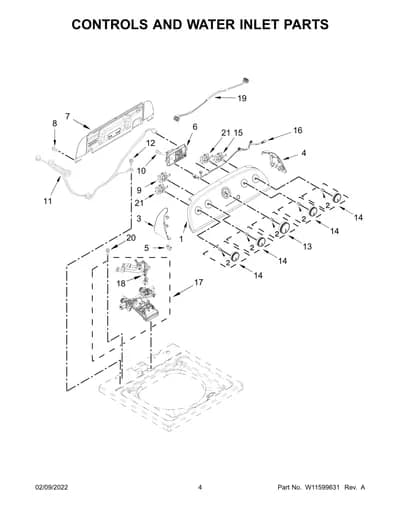 CONTROLS AND WATER INLET PARTS