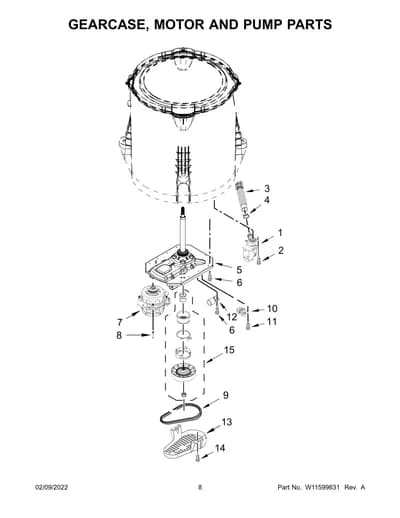 GEARCASE, MOTOR AND PUMP PARTS