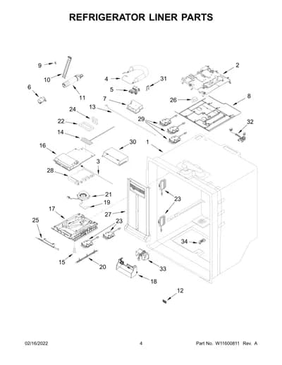 REFRIGERATOR LINER PARTS