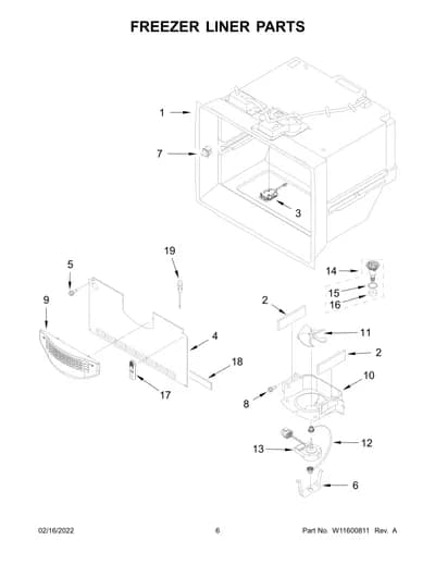 FREEZER LINER PARTS